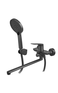 Змішувач для ванни MIXXUS PREMIUM DERBY 006 EURO BLACK, чорний матовий, настінний, одноважільний