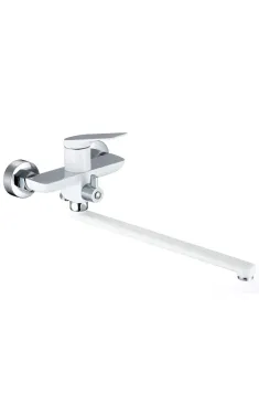 Змішувач для ванни MIXXUS PREMIUM DERBY 006 EURO WHITE-CHROME, білий матовий/хром, одноважільний, настінний