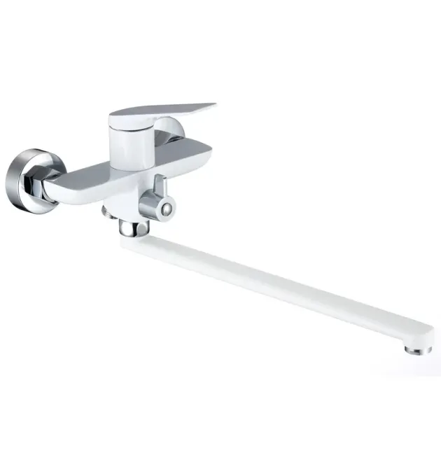Смеситель для ванны MIXXUS PREMIUM DERBY 006 EURO WHITE-CHROME, белый матовый/хром, однорычажный, настенный