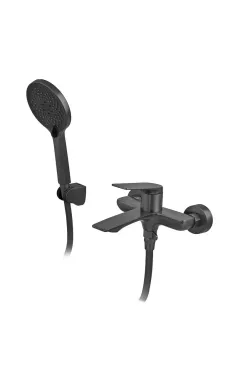 Змішувач для ванни MIXXUS PREMIUM DERBY 009 EURO BLACK, чорний матовий, настінний, одноважільний