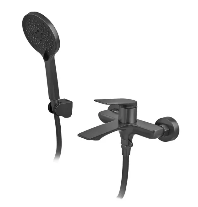 Змішувач для ванни MIXXUS PREMIUM DERBY 009 EURO BLACK, чорний матовий, настінний, одноважільний