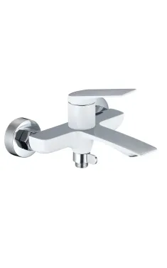 Змішувач для ванни MIXXUS PREMIUM DERBY 009 EURO WHITE-CHROME, білий матовий/хром, одноважільний, настінний