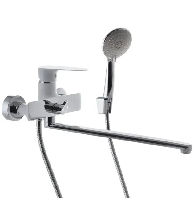 Смеситель для ванны MIXXUS PREMIUM EVA 006 EURO WHITE, белый матовый/хром