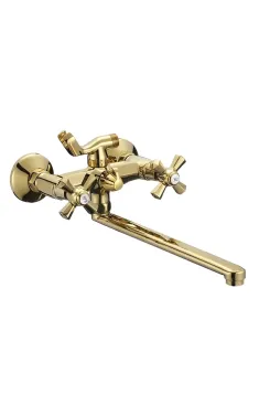 Змішувач для ванни MIXXUS PREMIUM RETRO GOLD-140, золотий, настінний, двовентильний