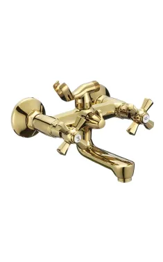Змішувач для ванни MIXXUS PREMIUM RETRO GOLD-142, золотий, настінний, двовентильний