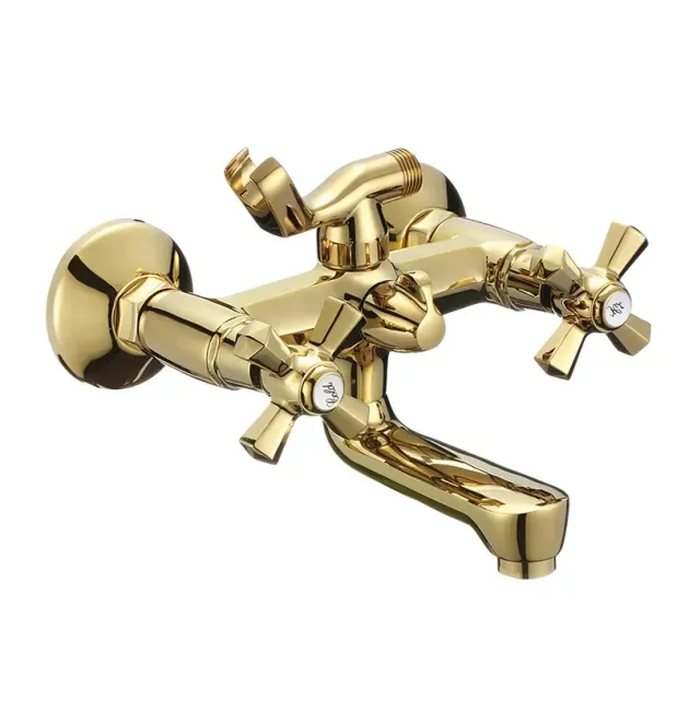 Змішувач для ванни MIXXUS PREMIUM RETRO GOLD-142, золотий, настінний, двовентильний