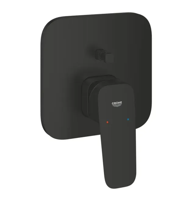 Змішувач для ванни одноважільний прихованого монтажу Grohe Cubeo, перемикач на 2 положення, чорний матовий (1017782430)