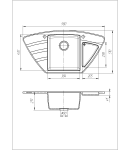 Гранитная кухонная мойка SOLID Крафт (черный) 980х510 фото - 5