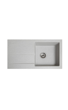 Гранітна кухонна мийка SOLID Квадро (сірий) 780х435