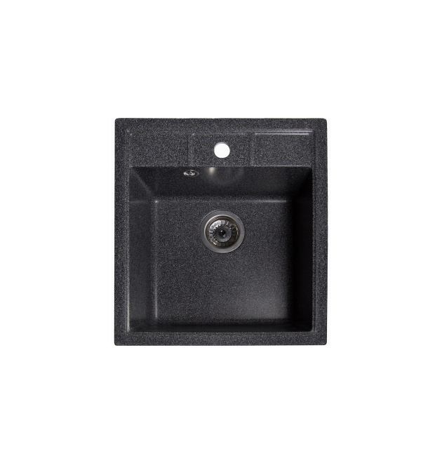 Гранитная кухонная мойка SOLID Бриз (черный) 460х515