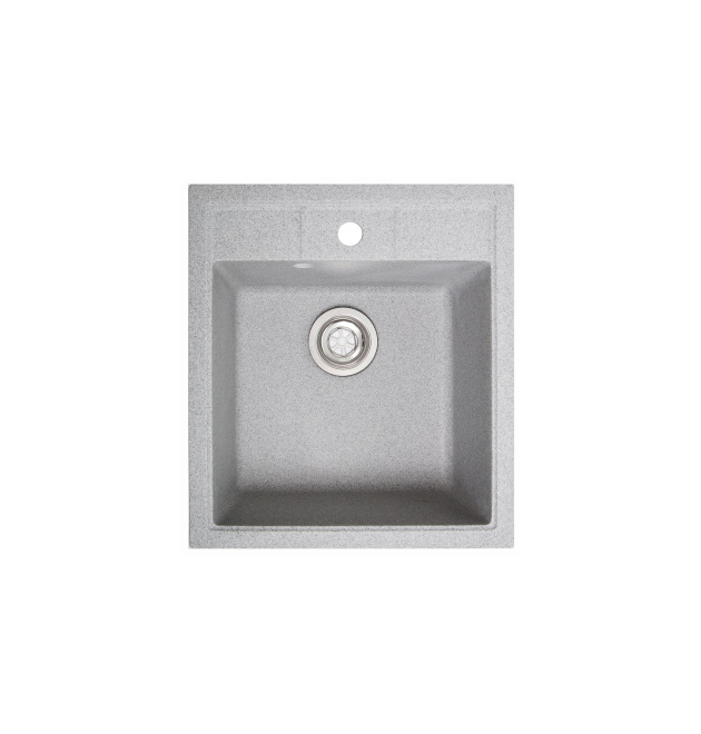 Гранітна кухонна мийка SOLID Бриз (сірий) 460х515