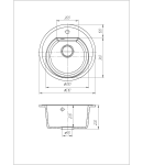 Гранитная кухонная мойка SOLID Классик (черный) 510D — фото 5