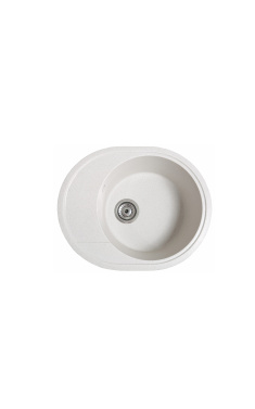 Гранитная кухонная мойка SOLID Комфи (белый) 580х470