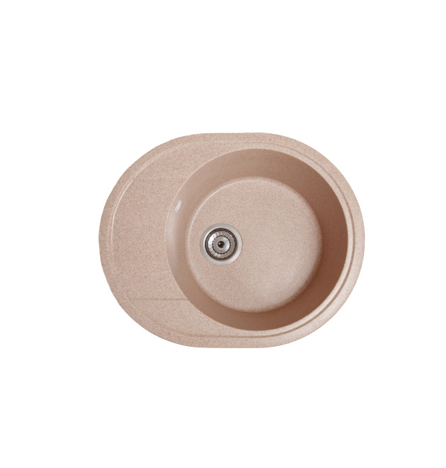 Гранітна кухонна мийка SOLID Комфи (рожевий) 580х470