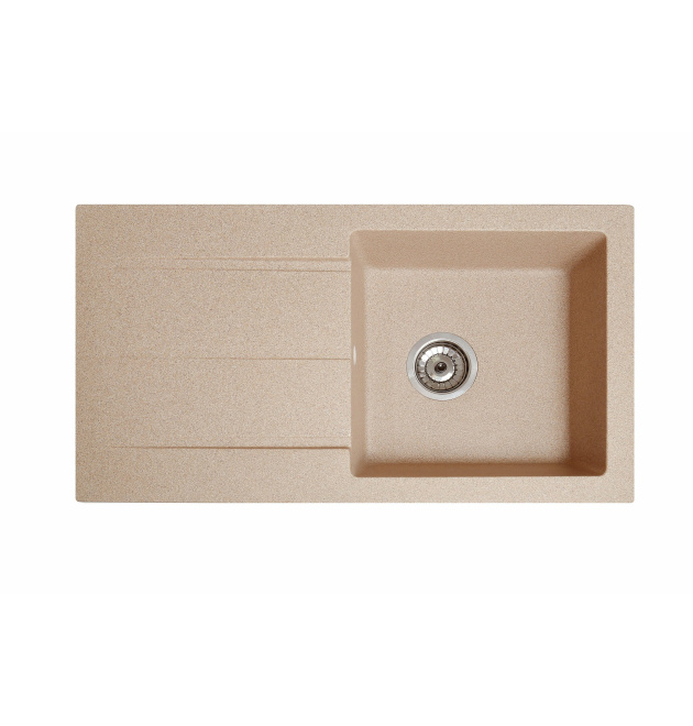 Гранитная кухонная мойка SOLID Квадро (песок) 780х435