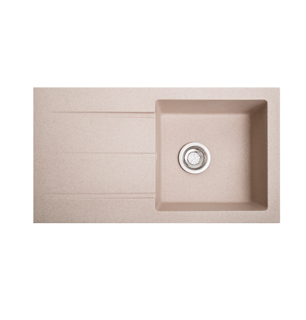 Гранитная кухонная мойка SOLID Квадро (розовый) 780х435