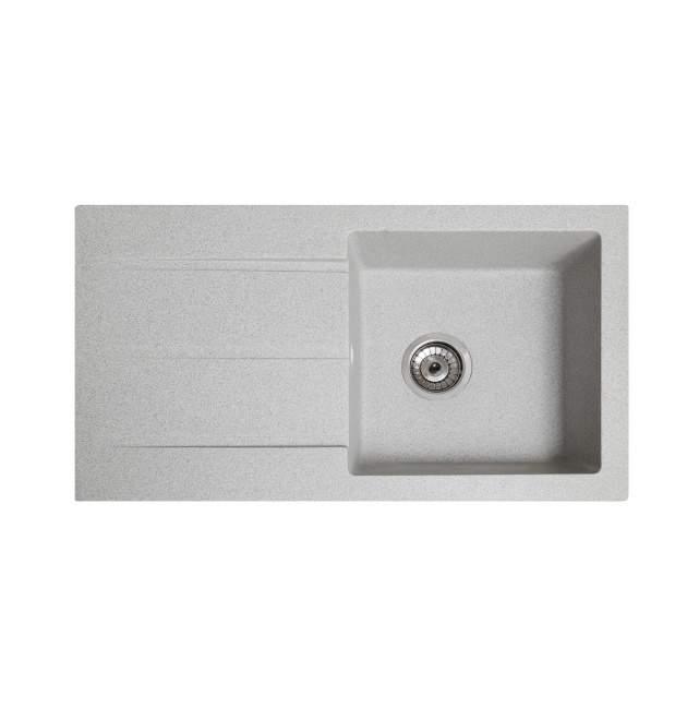 Гранітна кухонна мийка SOLID Квадро (сірий) 780х435