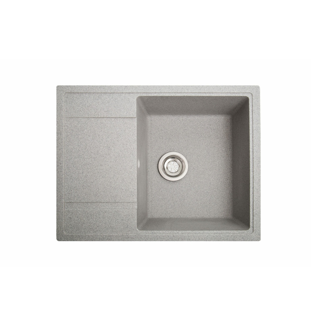 Гранитная кухонная мойка SOLID Оптима (серый) 650х510