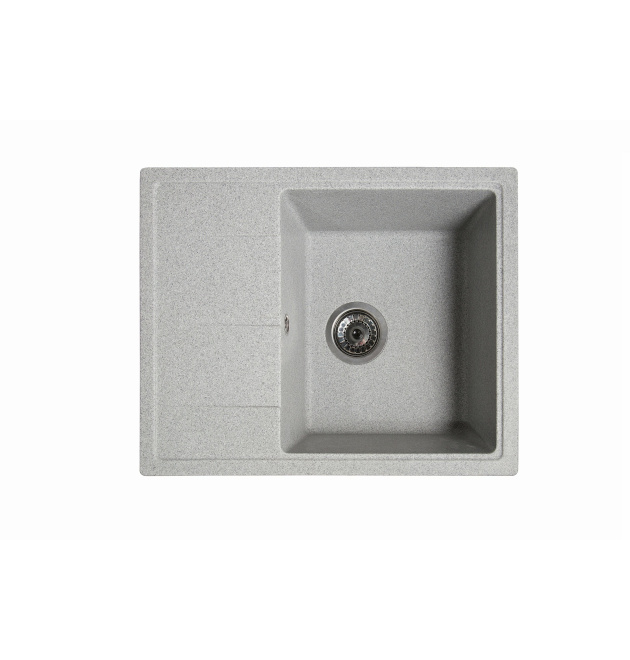 Гранитная кухонная мойка SOLID Силика (серый) 580х470